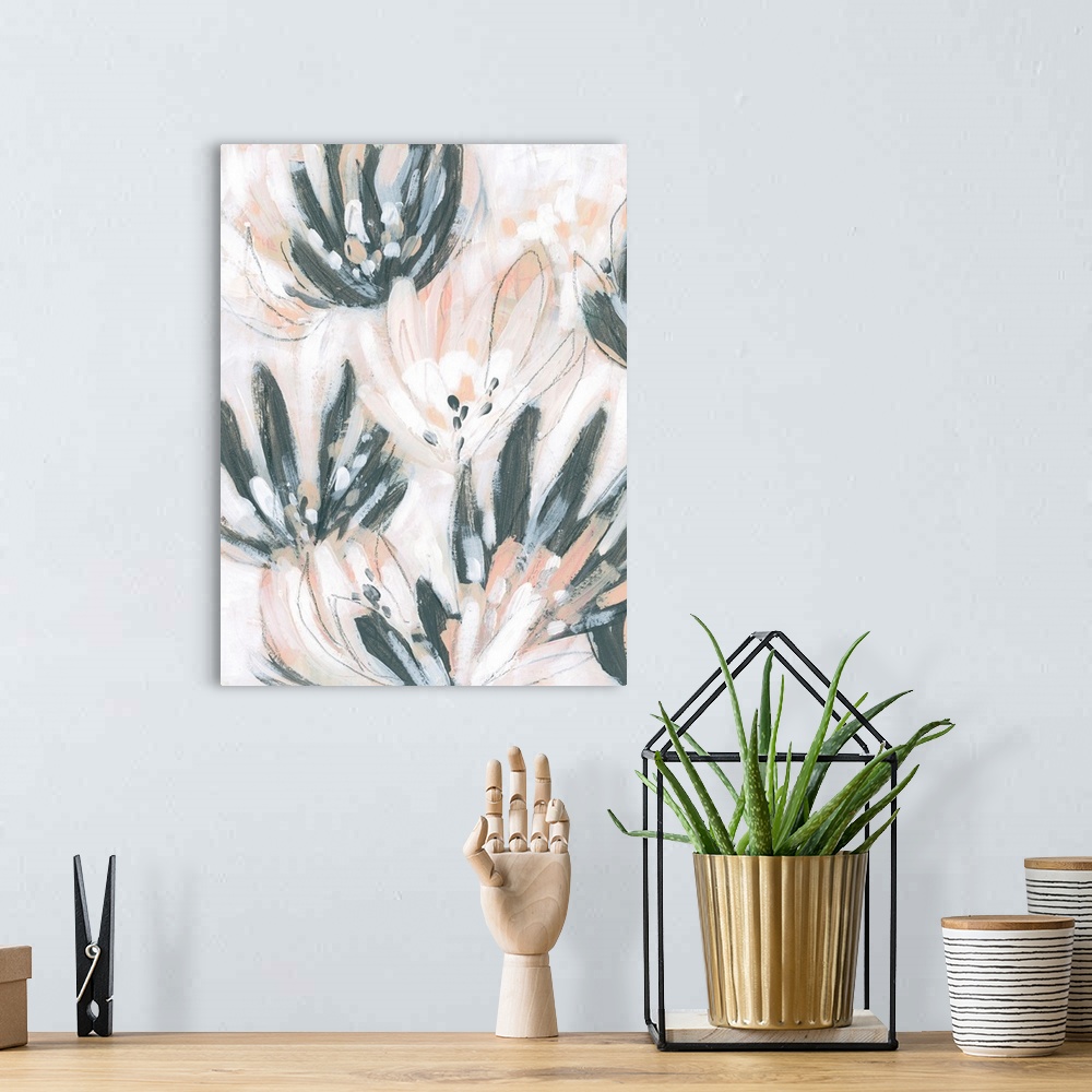 A bohemian room featuring Abstract Water Lilies II
