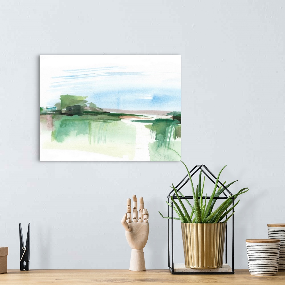 A bohemian room featuring Abstract Wetland IV