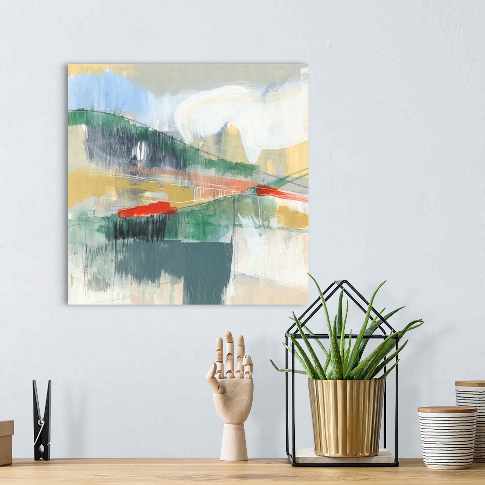 A bohemian room featuring Abstracted Mountainscape I