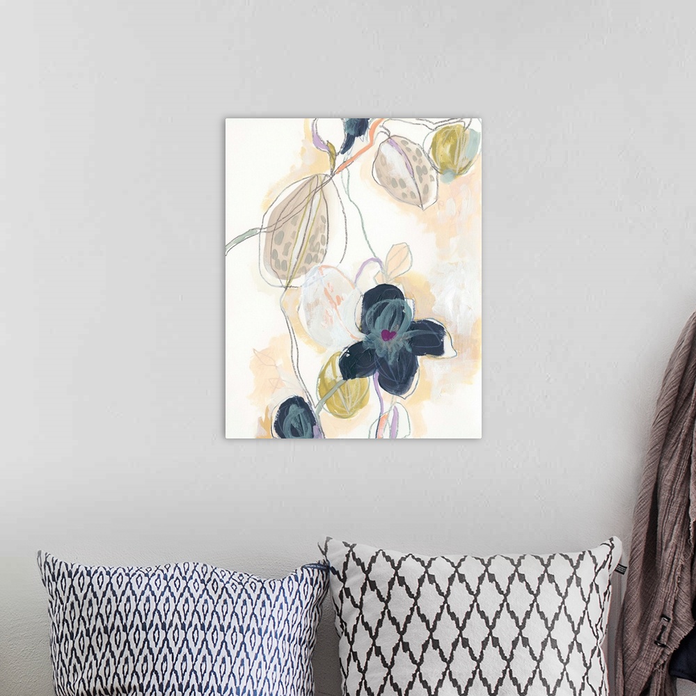 A bohemian room featuring Abstracted Orchid I