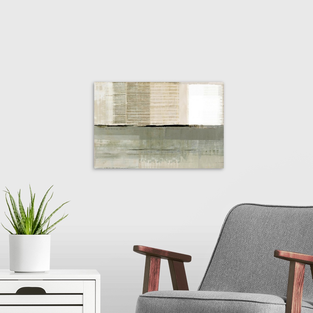 A modern room featuring Across The Abstract Bay II