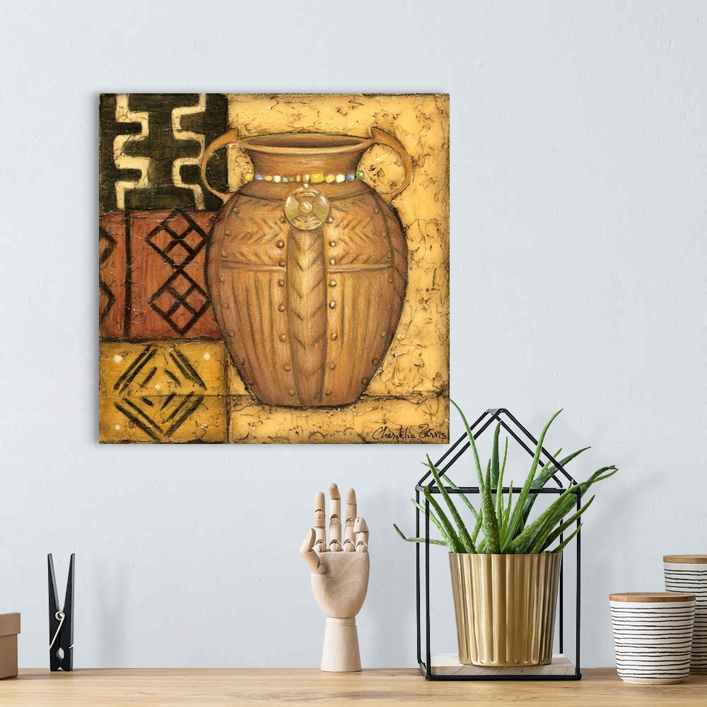 A bohemian room featuring African Earthenware I