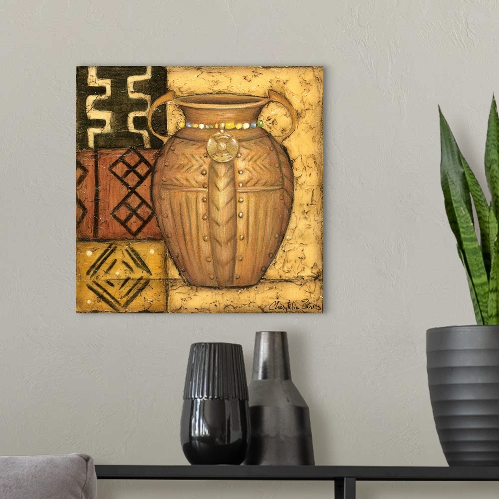 A modern room featuring African Earthenware I
