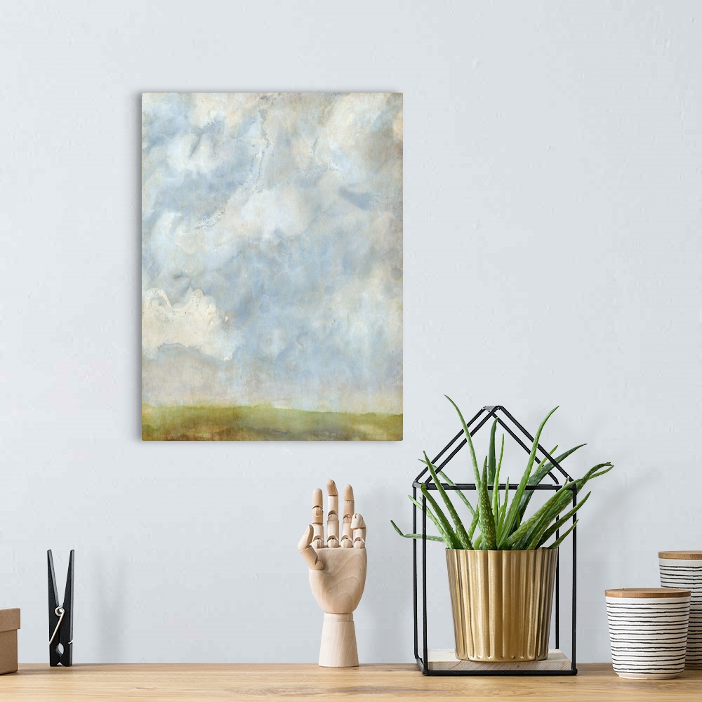 A bohemian room featuring Aged Abstract Landscape II