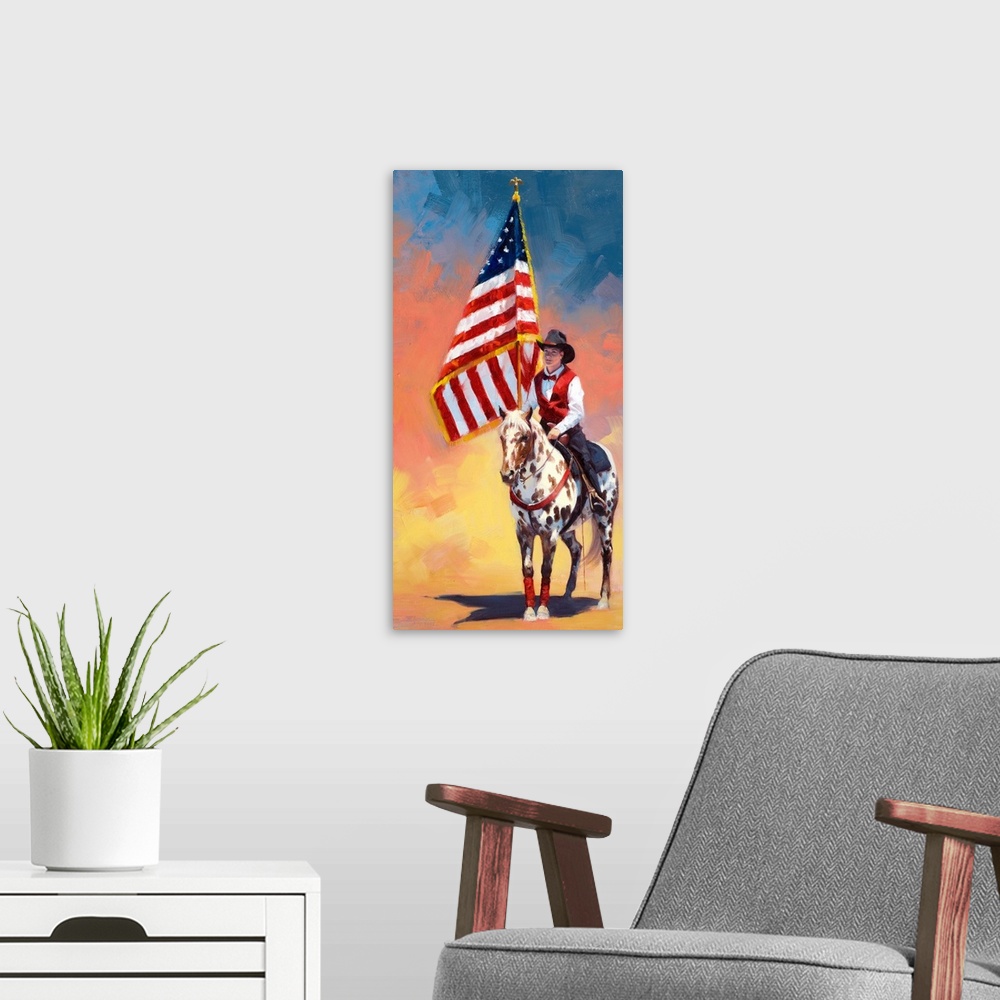 A modern room featuring All American