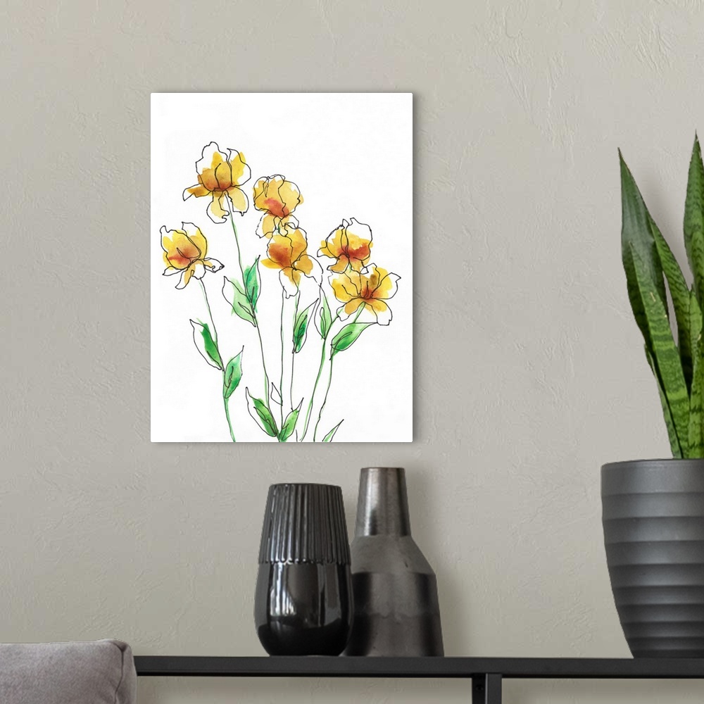 A modern room featuring Amber Tulips II