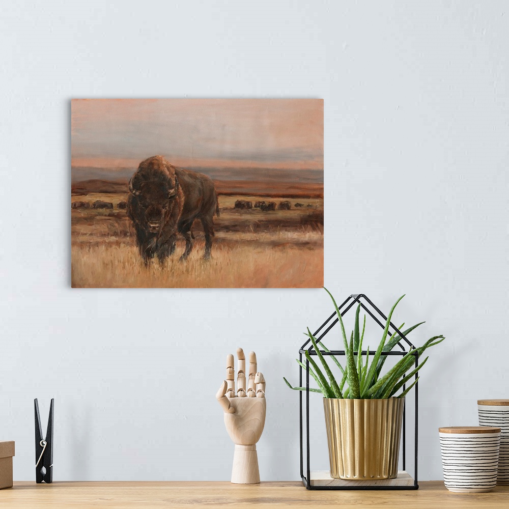 A bohemian room featuring American Buffalo On The Plains I