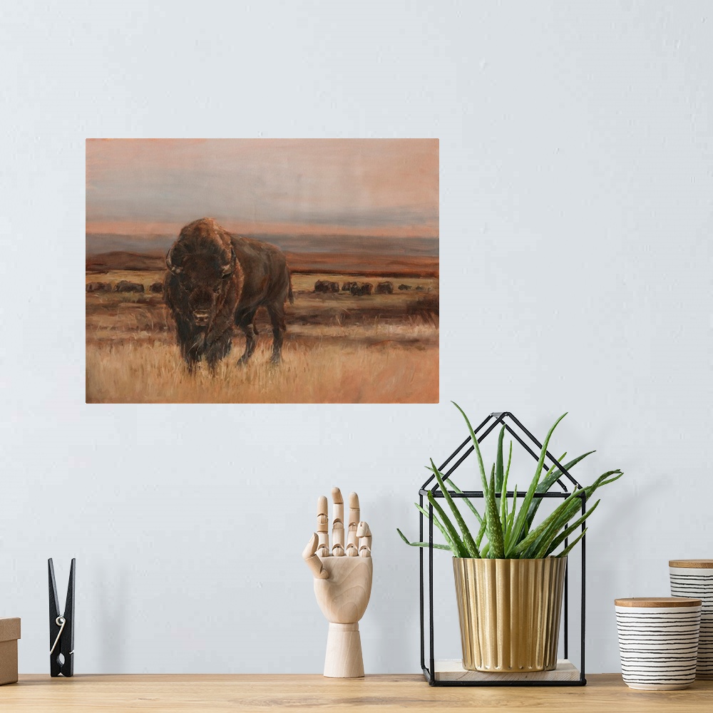 A bohemian room featuring American Buffalo On The Plains I