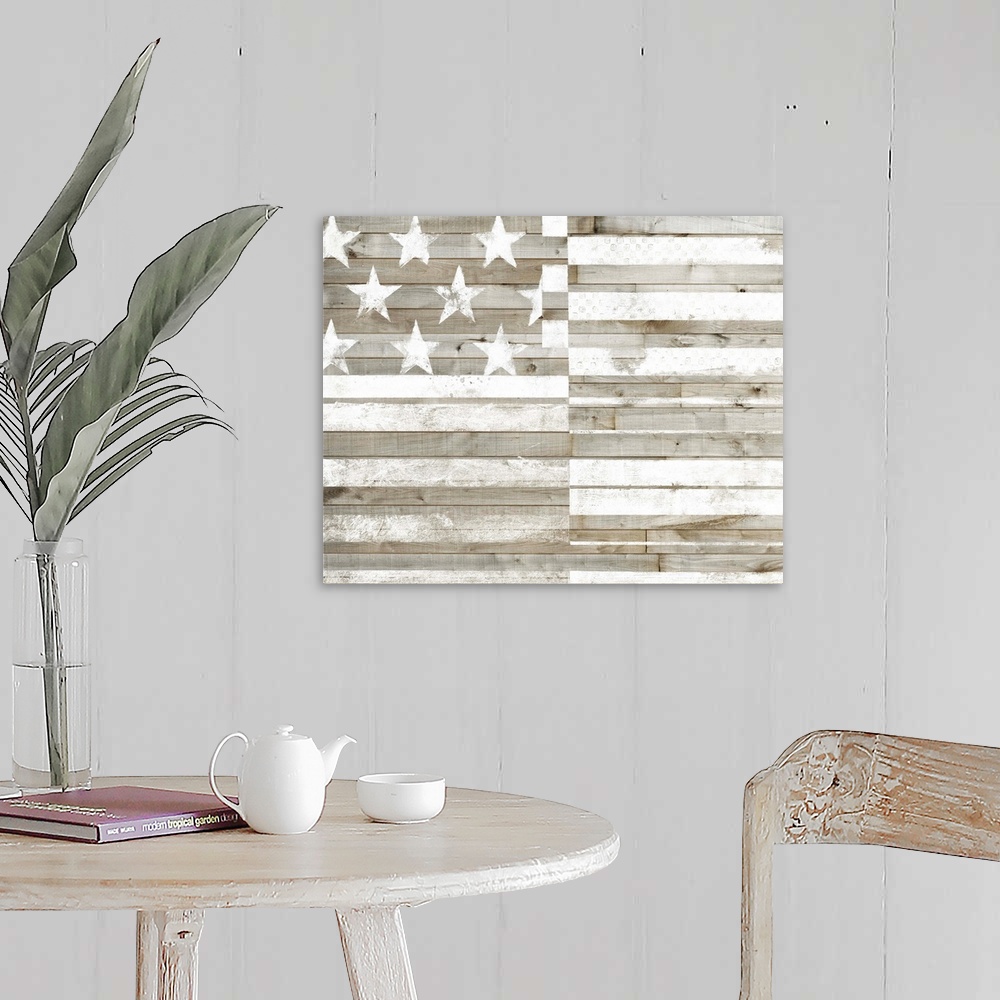 A farmhouse room featuring Americana Flag