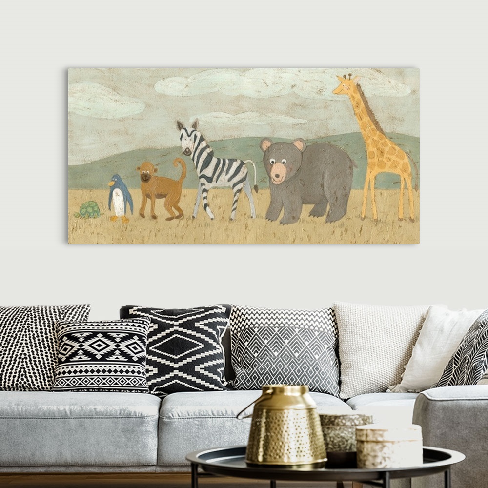 A bohemian room featuring Animals All in a Row II