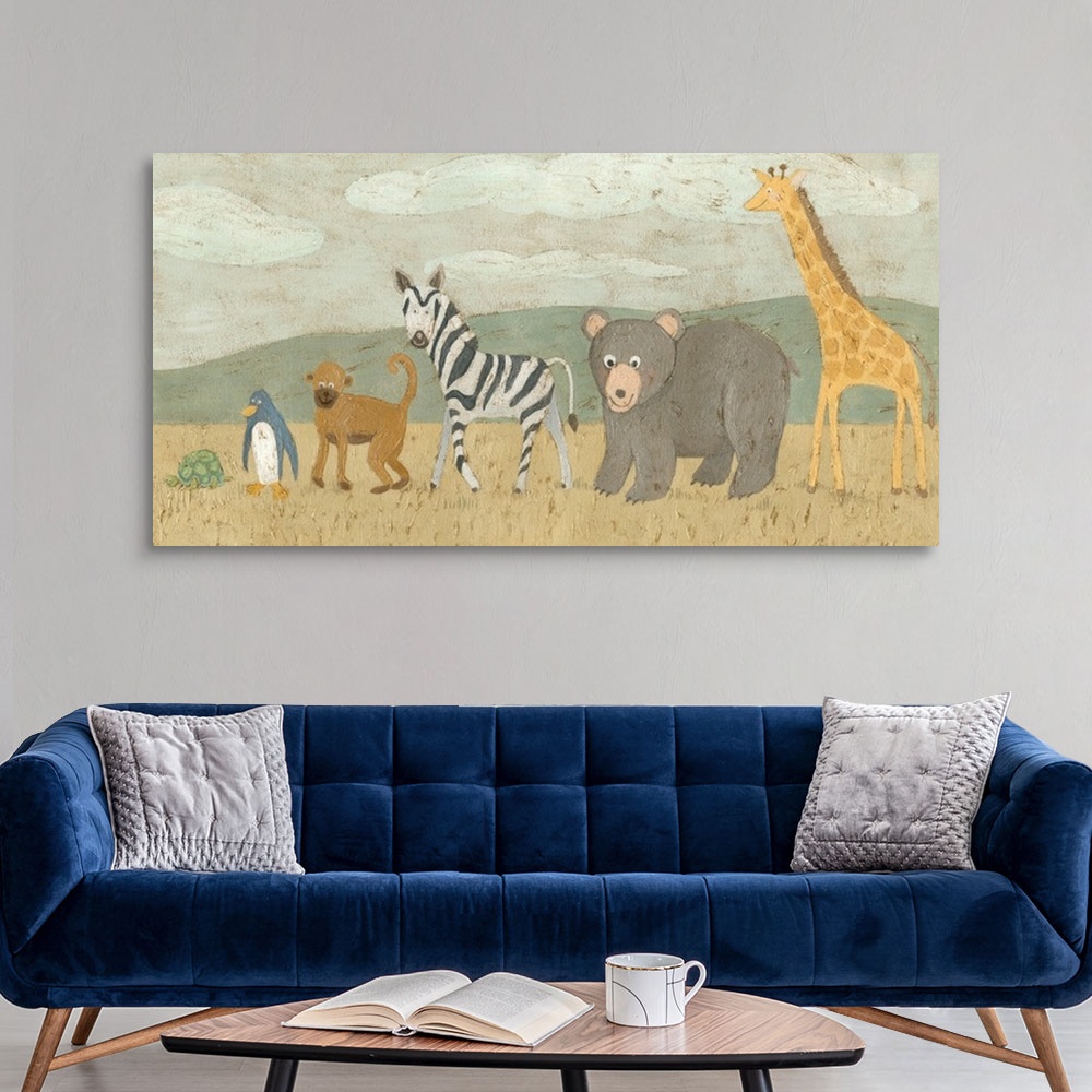 A modern room featuring Animals All in a Row II