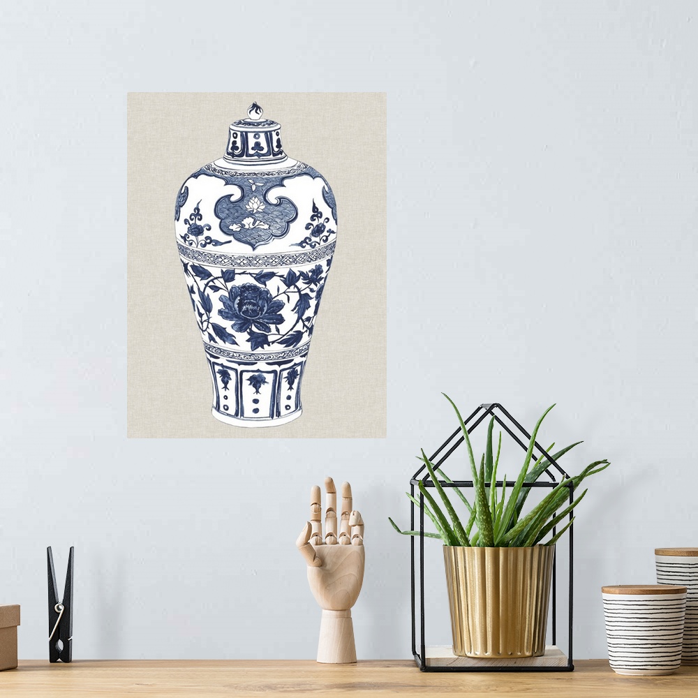 A bohemian room featuring Antique Chinese Vase I