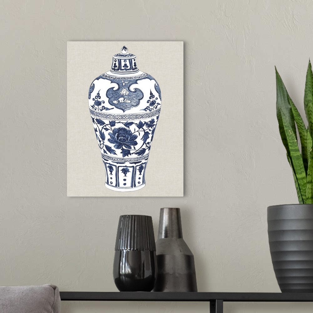 A modern room featuring Antique Chinese Vase I