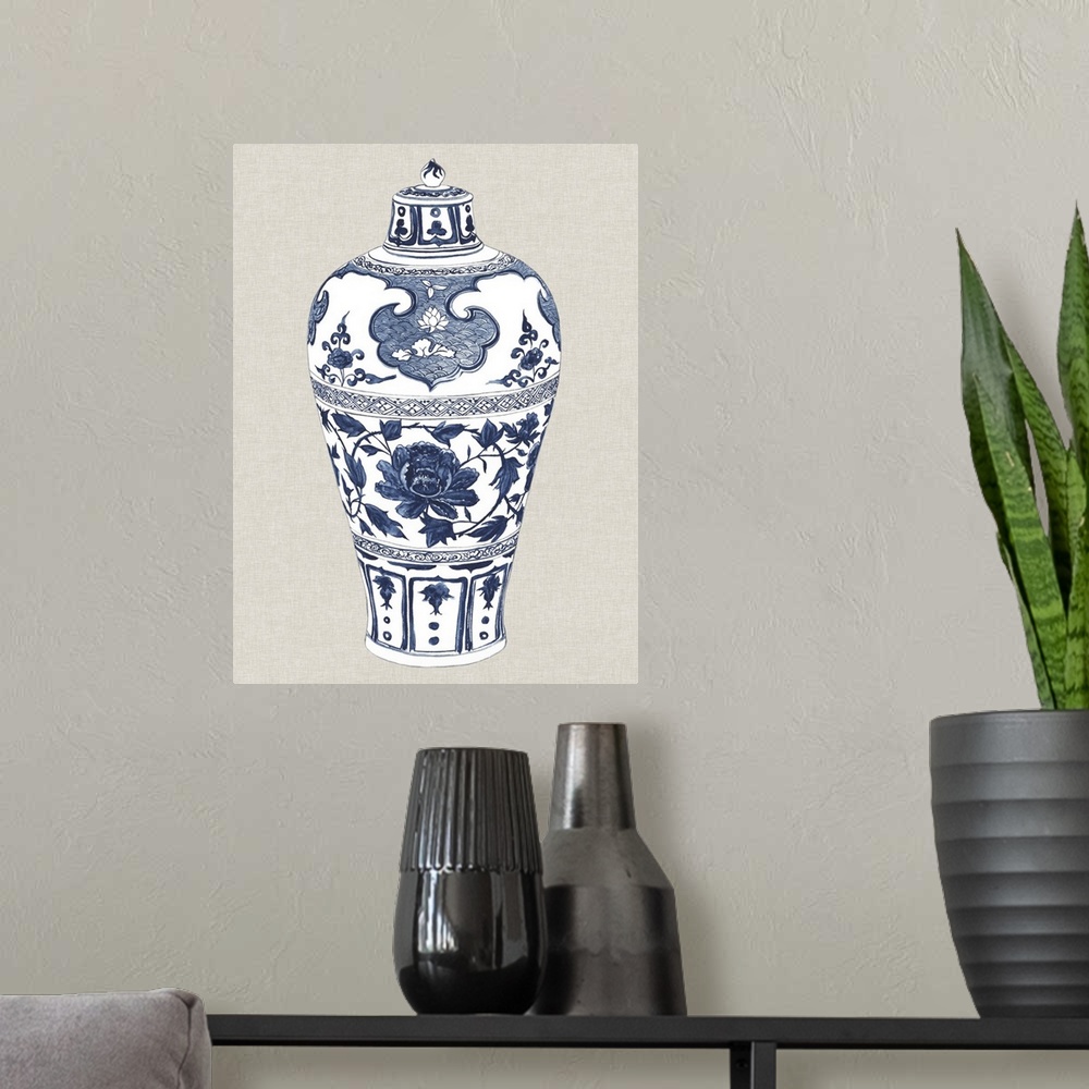 A modern room featuring Antique Chinese Vase I