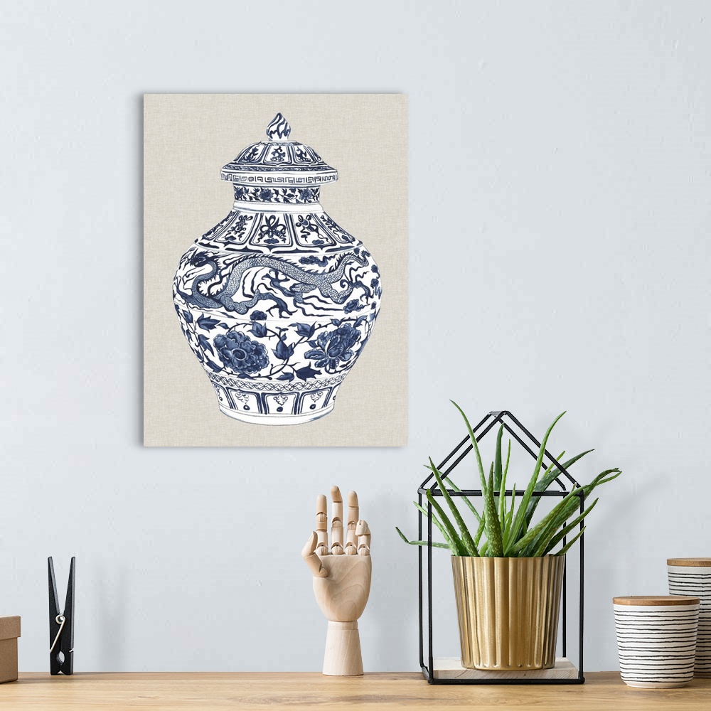 A bohemian room featuring Antique Chinese Vase III