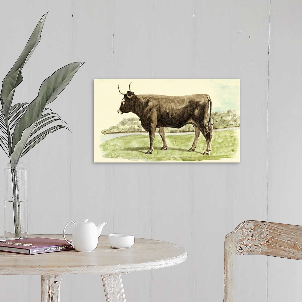 A farmhouse room featuring Antique Cow III