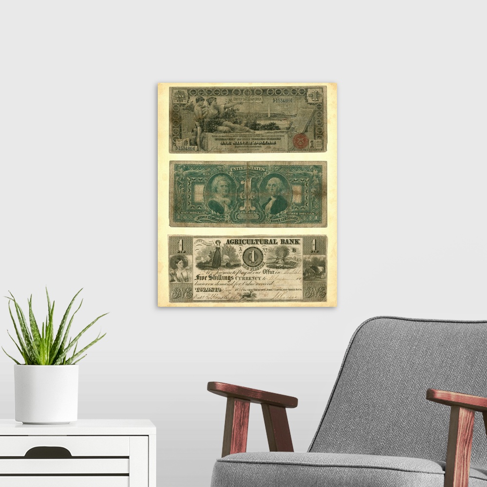 A modern room featuring Antique Currency V