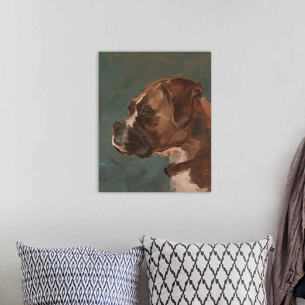 A bohemian room featuring Antique Dog Study II