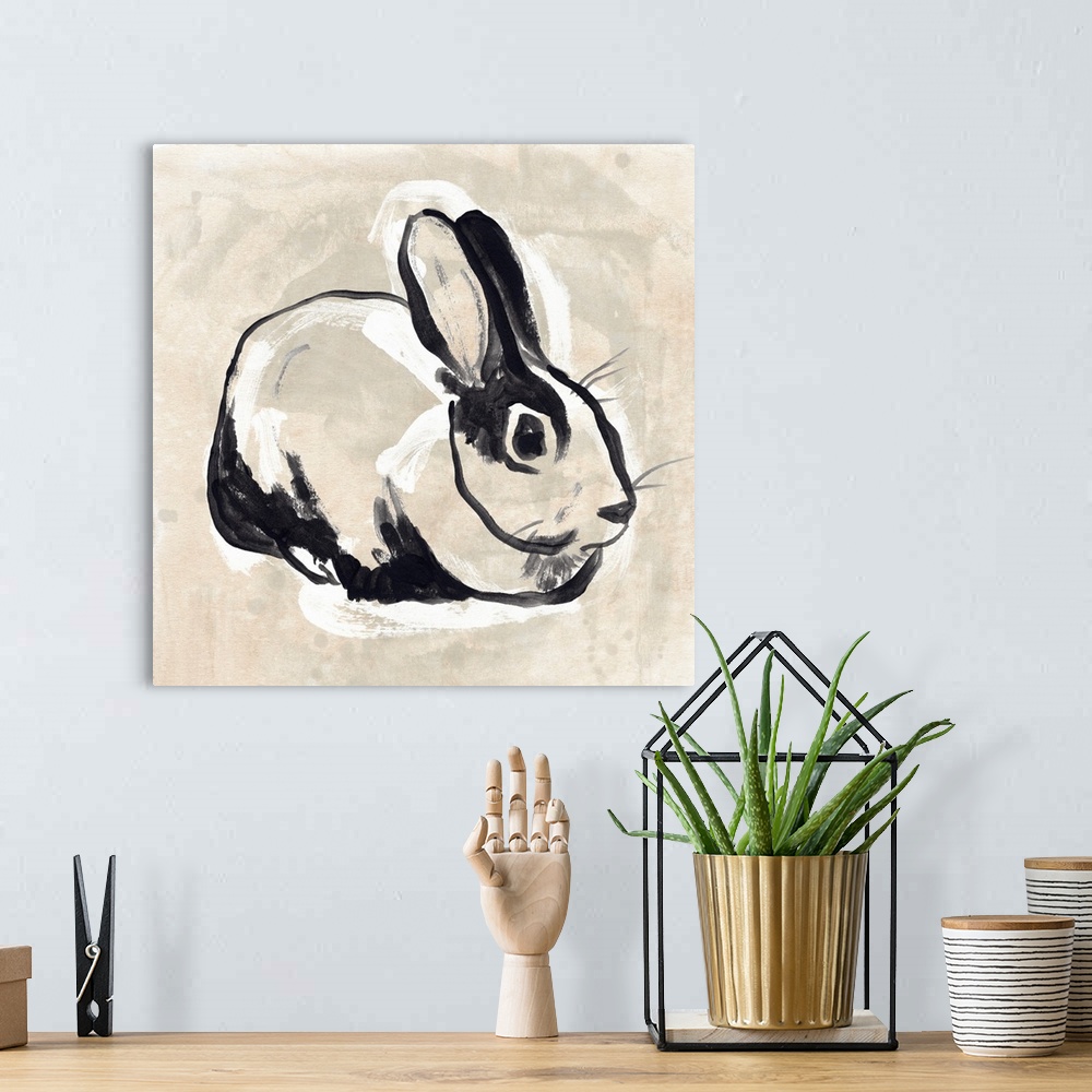 A bohemian room featuring Antique Rabbit I