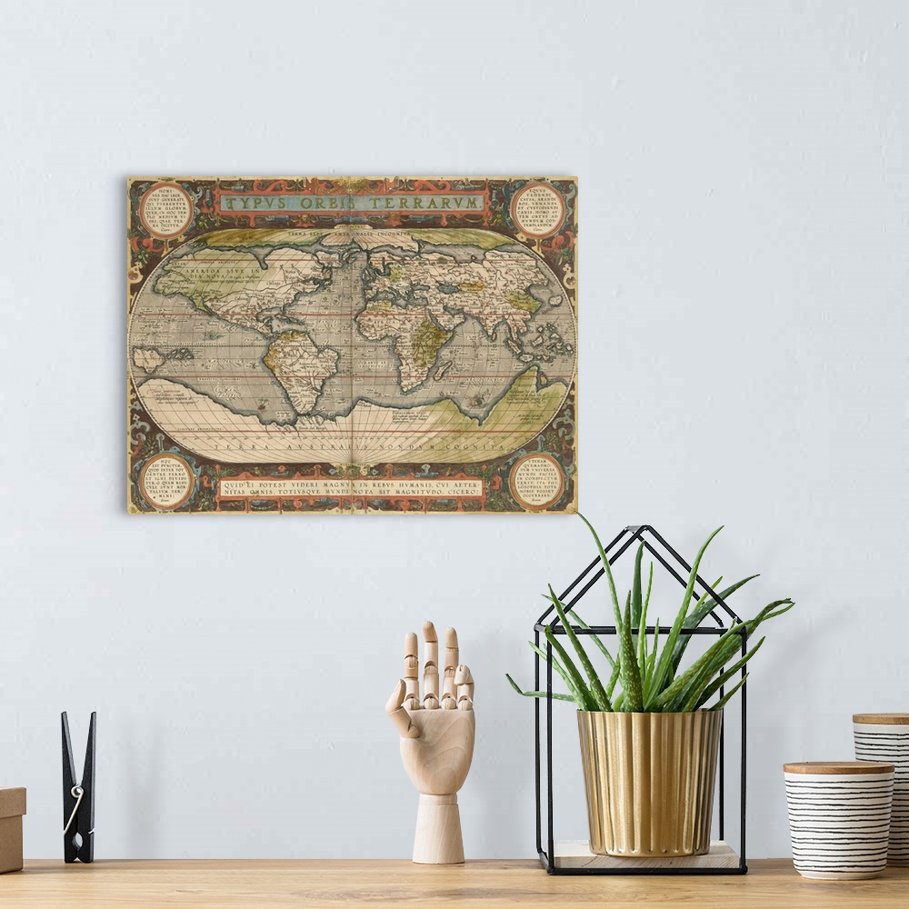 A bohemian room featuring Antique World Map