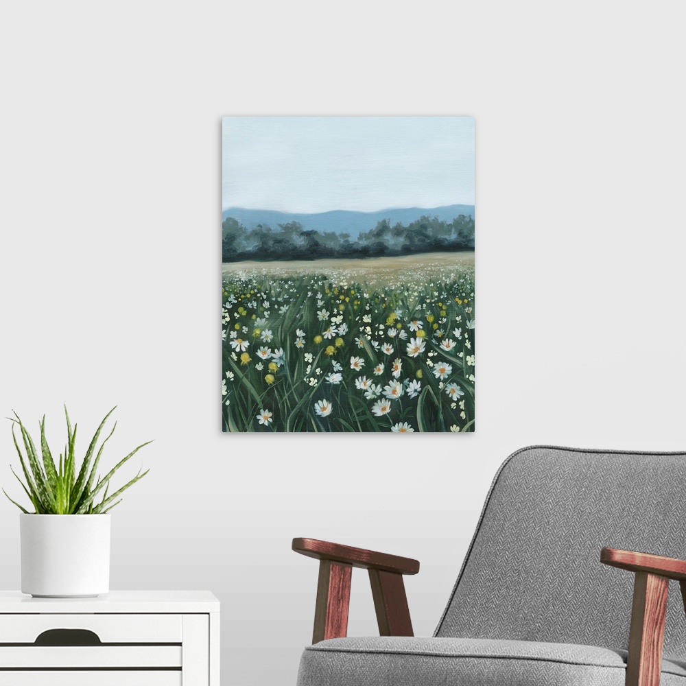 A modern room featuring April Flowerfield I