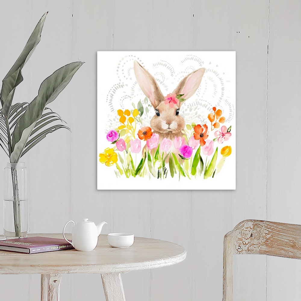 A farmhouse room featuring April Flowers & Bunny I
