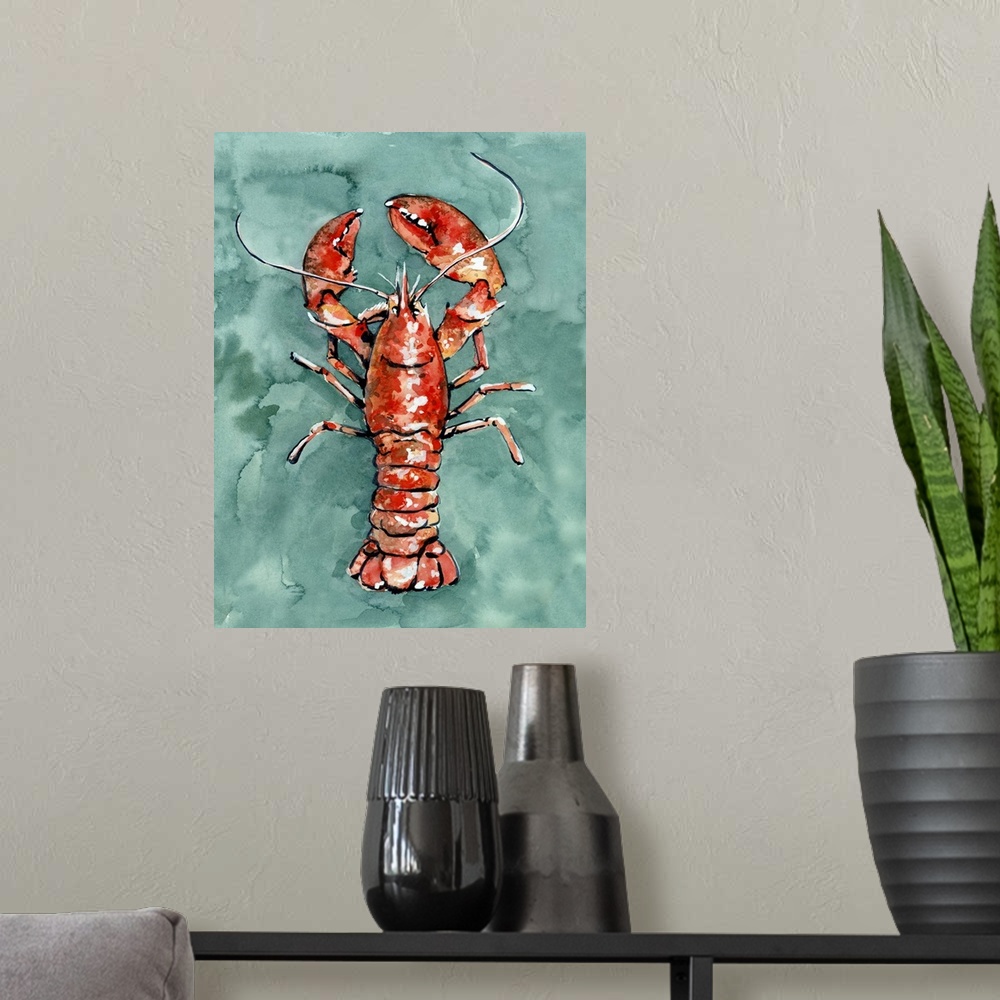 A modern room featuring Aquatic Lobster I