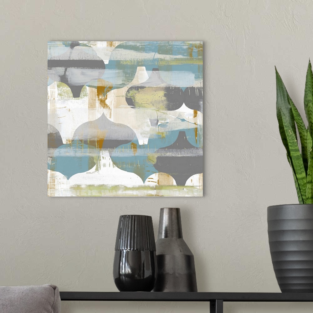 A modern room featuring Arabesque Abstract II