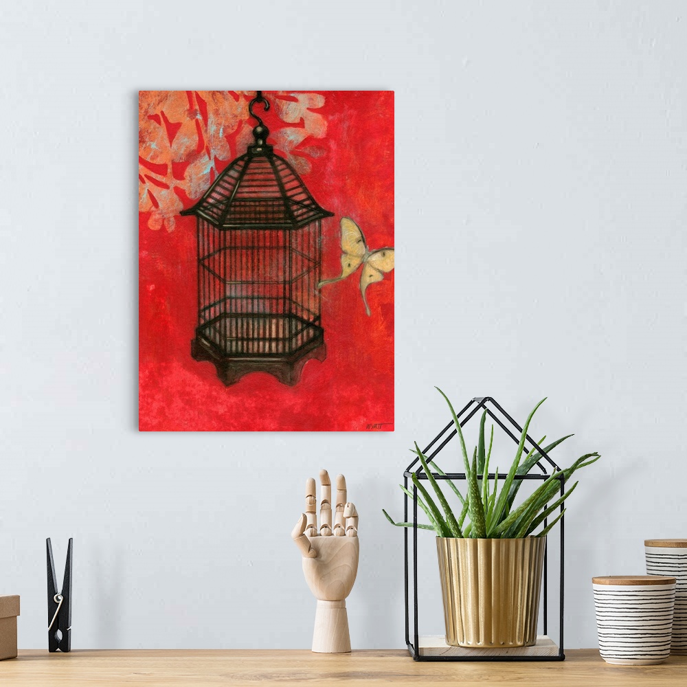 A bohemian room featuring Asian Bird Cage II