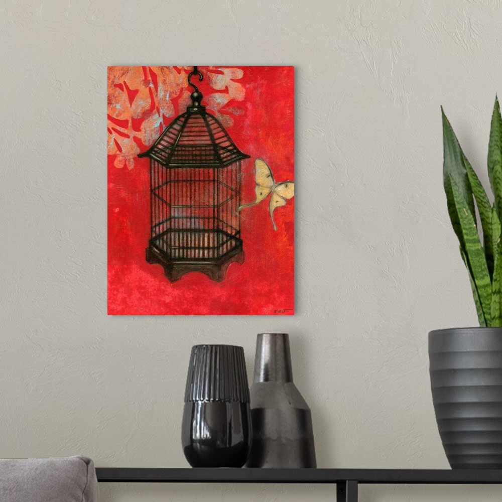 A modern room featuring Asian Bird Cage II