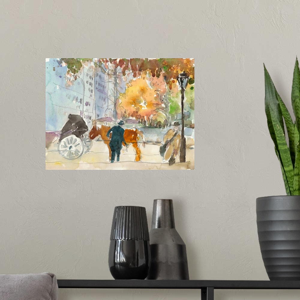 A modern room featuring Autumn In New York - Study II