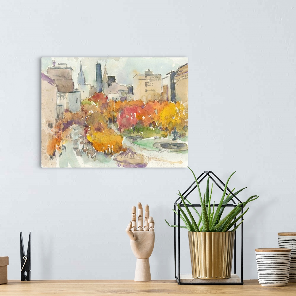 A bohemian room featuring Autumn In New York - Study III
