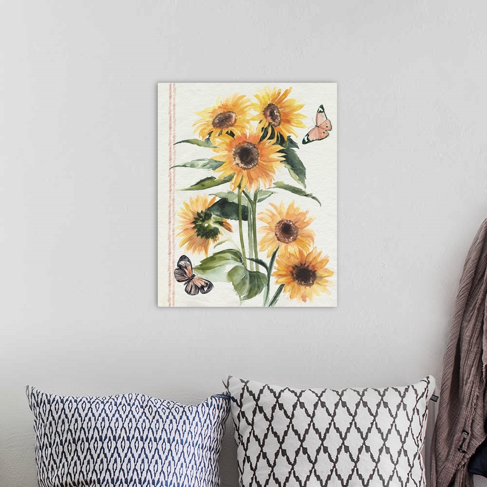 A bohemian room featuring Autumn Sunflowers I