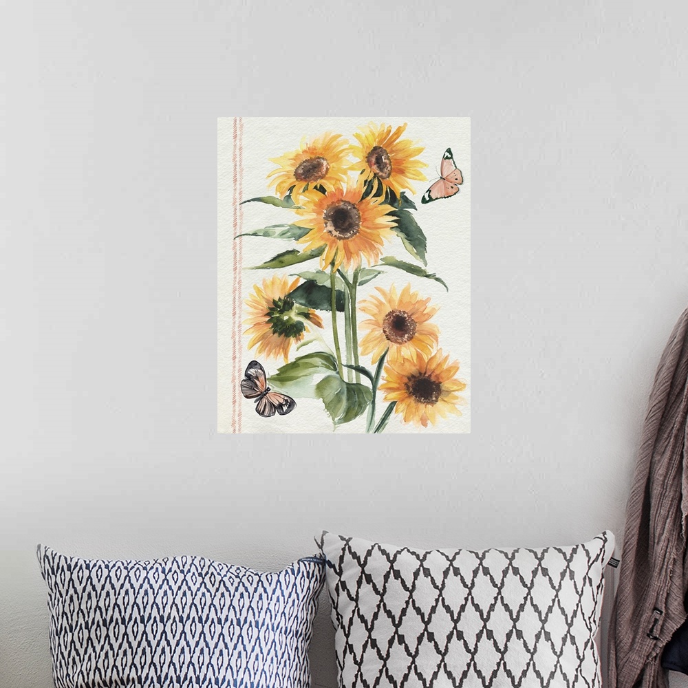 A bohemian room featuring Autumn Sunflowers I