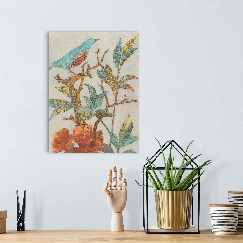 A bohemian room featuring Aviary Collage I
