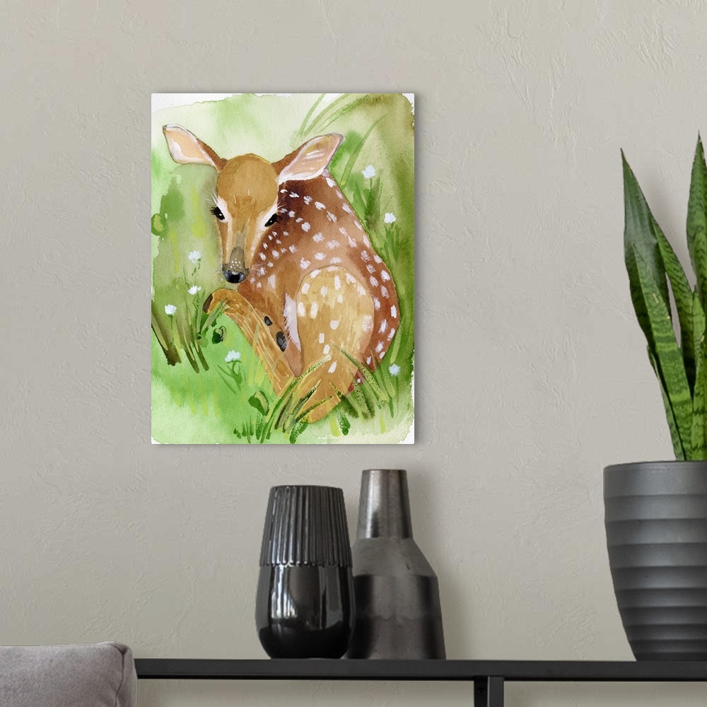 A modern room featuring Baby Spring Animals I