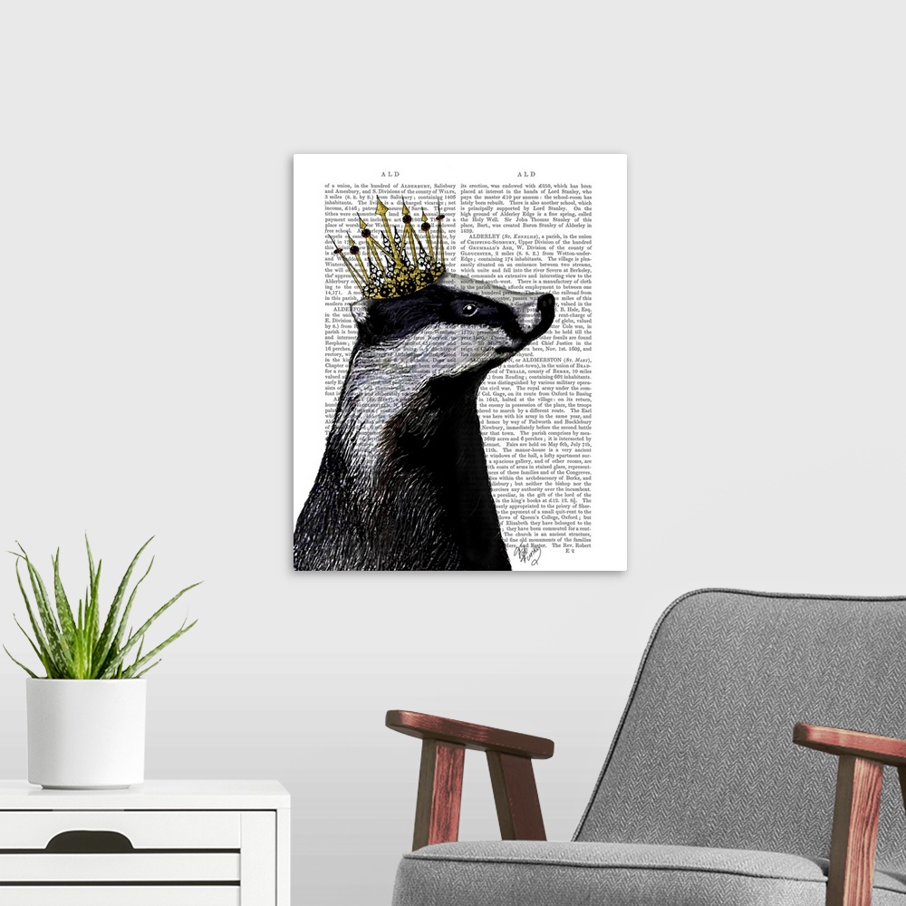 A modern room featuring Badger King