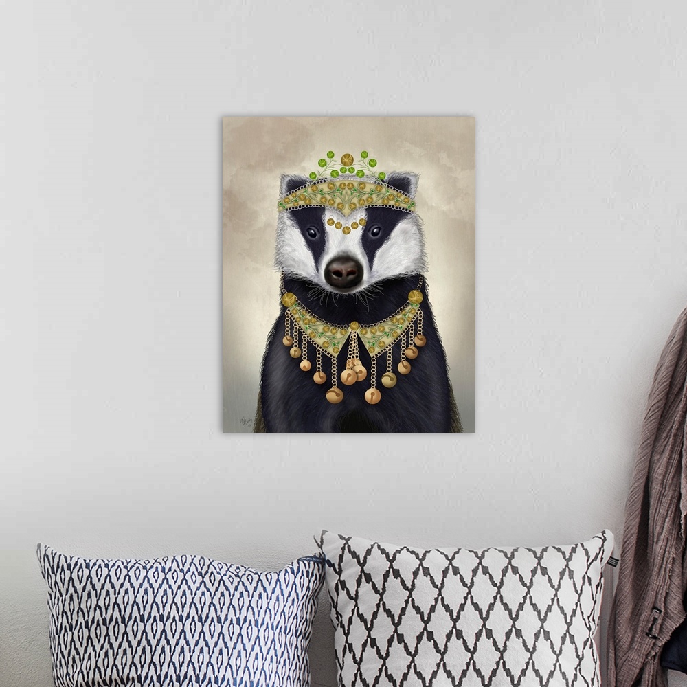 A bohemian room featuring Badger with Tiara, Portrait
