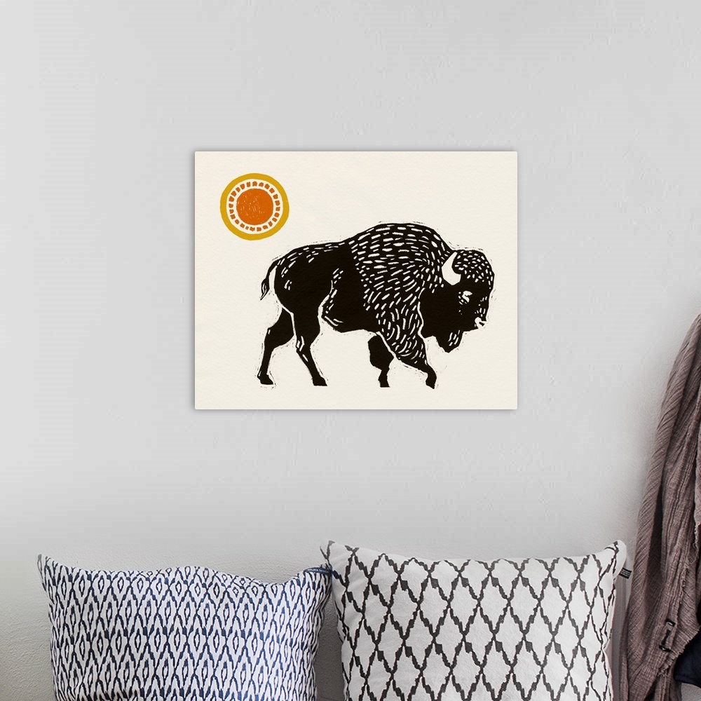 A bohemian room featuring Badlands Bison I