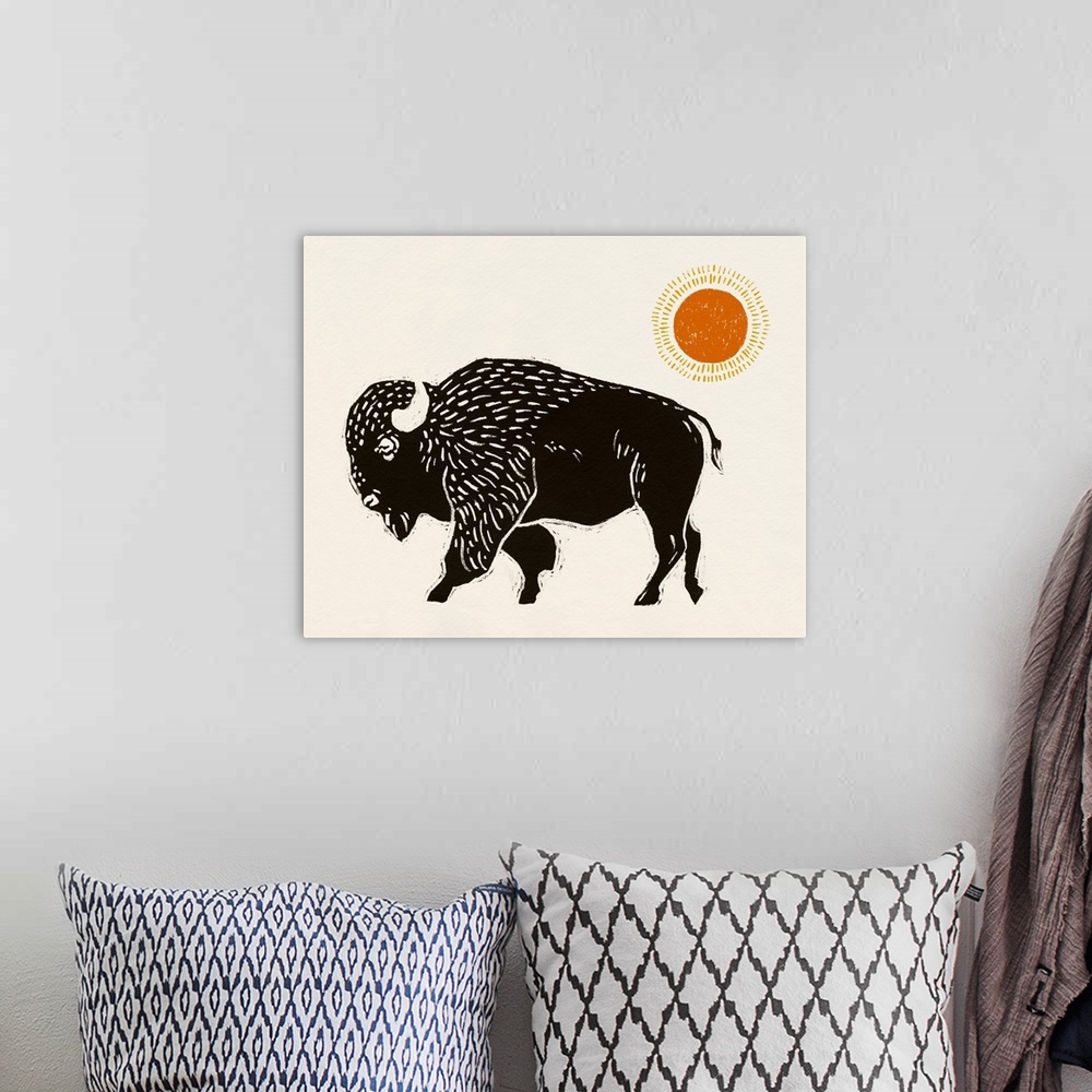 A bohemian room featuring Badlands Bison II