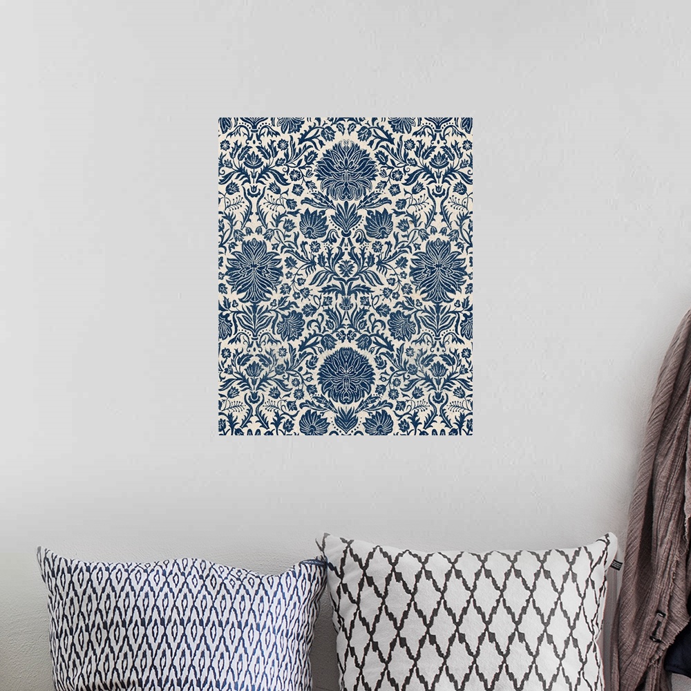 A bohemian room featuring Baroque Tapestry in Navy I