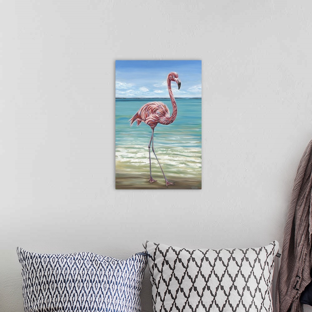 A bohemian room featuring Beach Walker Flamingo I