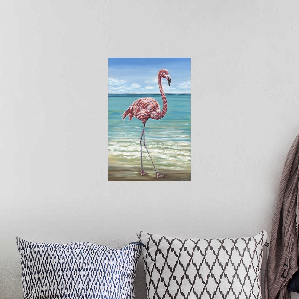 A bohemian room featuring Beach Walker Flamingo I