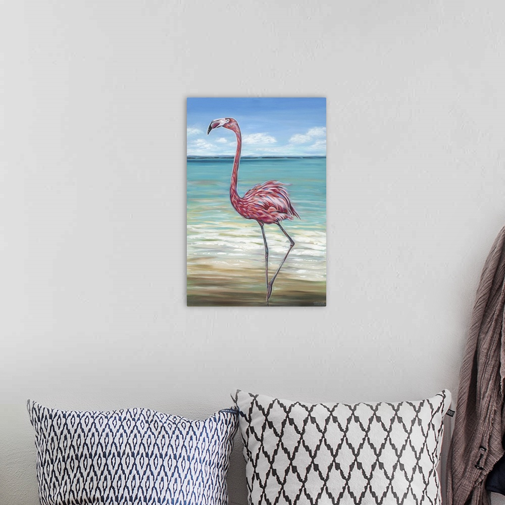 A bohemian room featuring Beach Walker Flamingo II