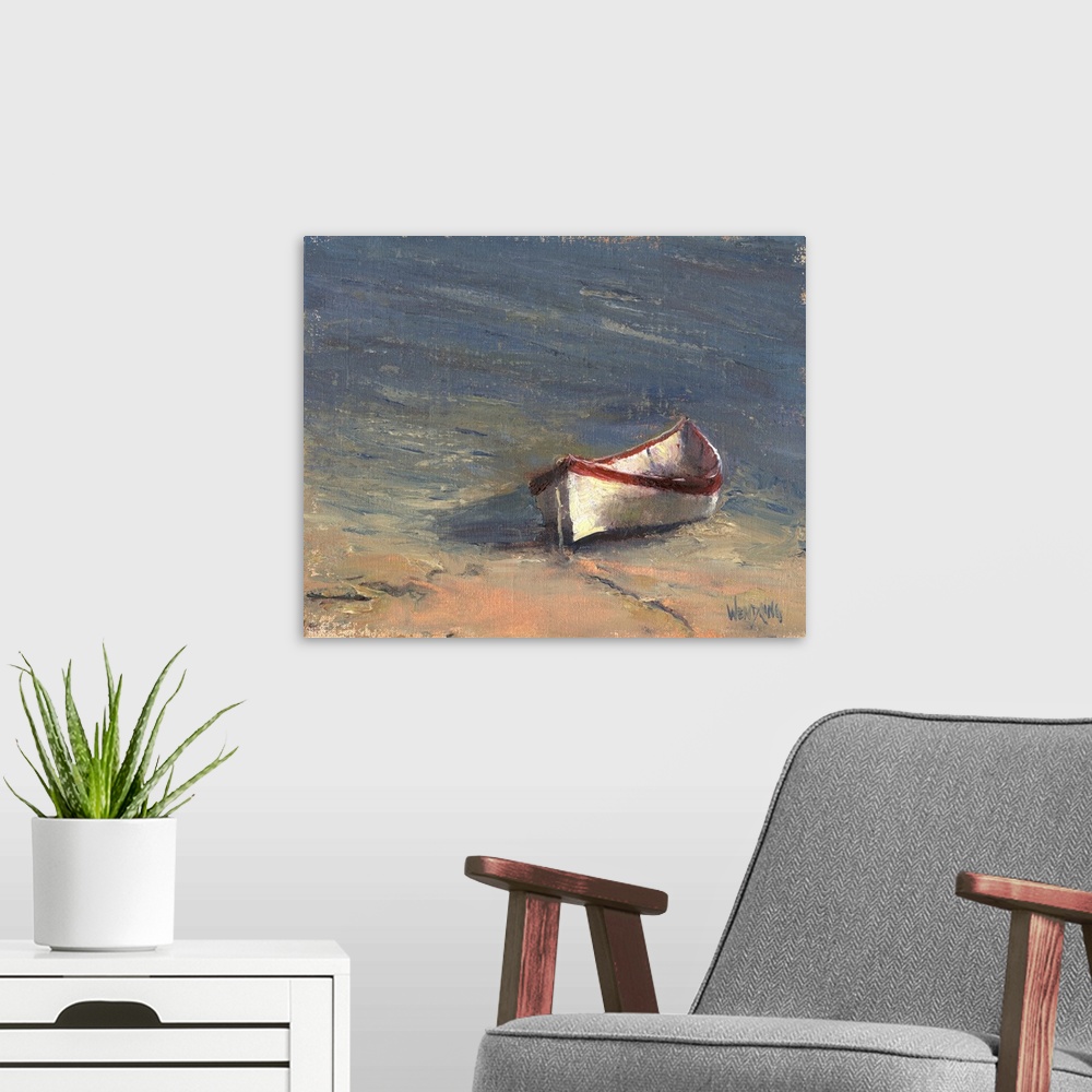 A modern room featuring Beached Boat I