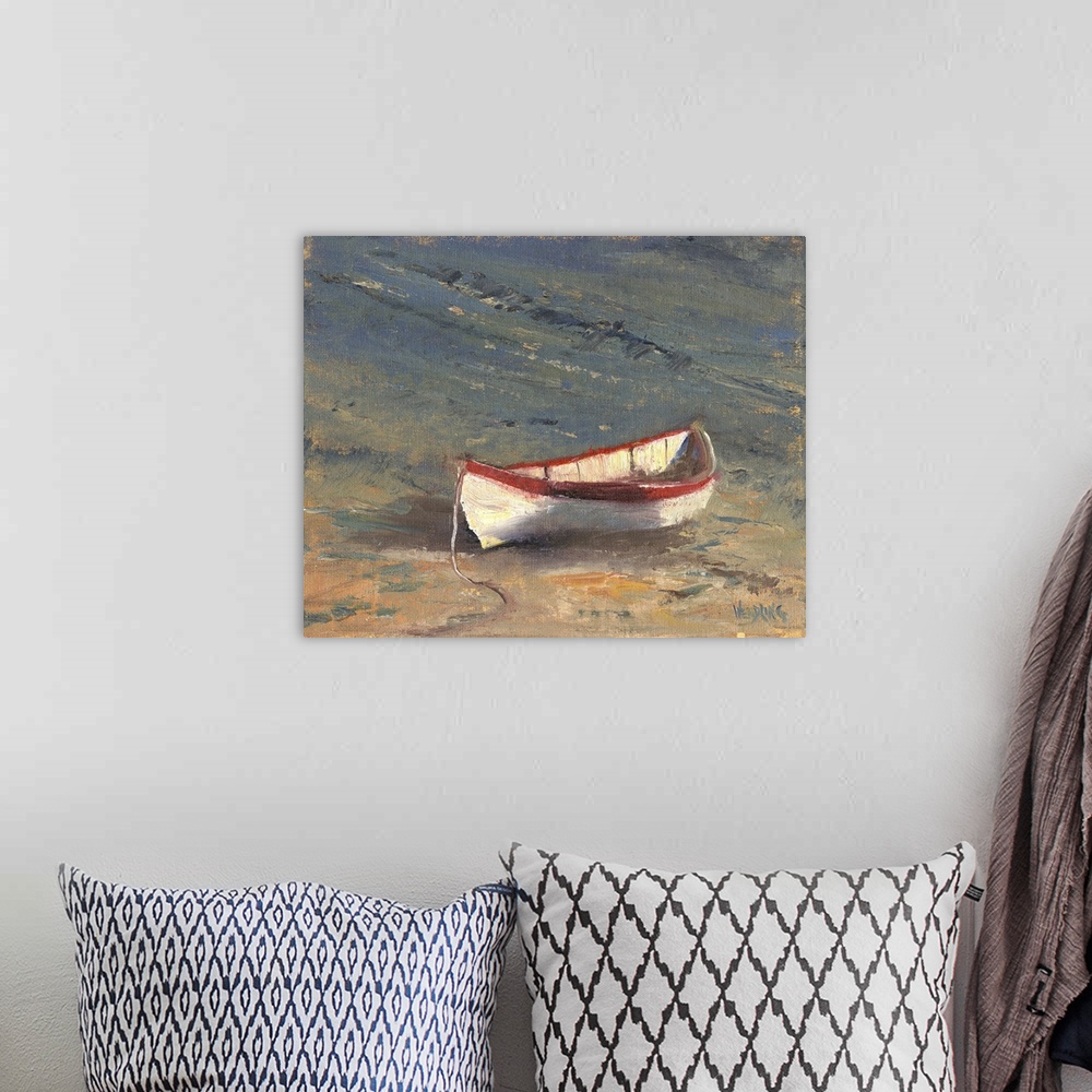 A bohemian room featuring Beached Boat II