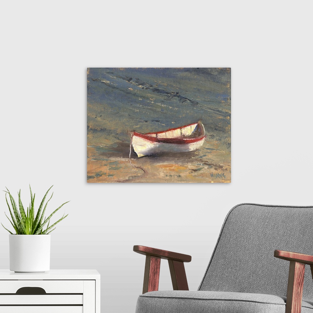 A modern room featuring Beached Boat II