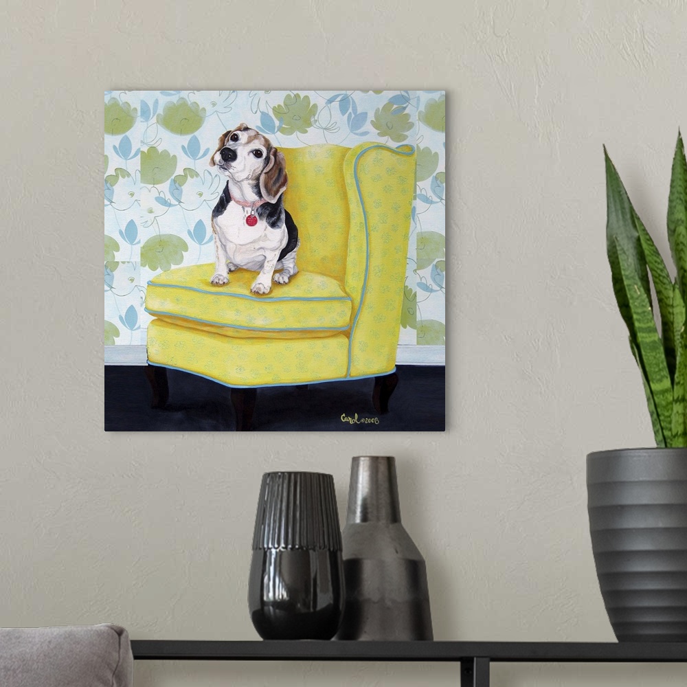 A modern room featuring Beagle on Yellow