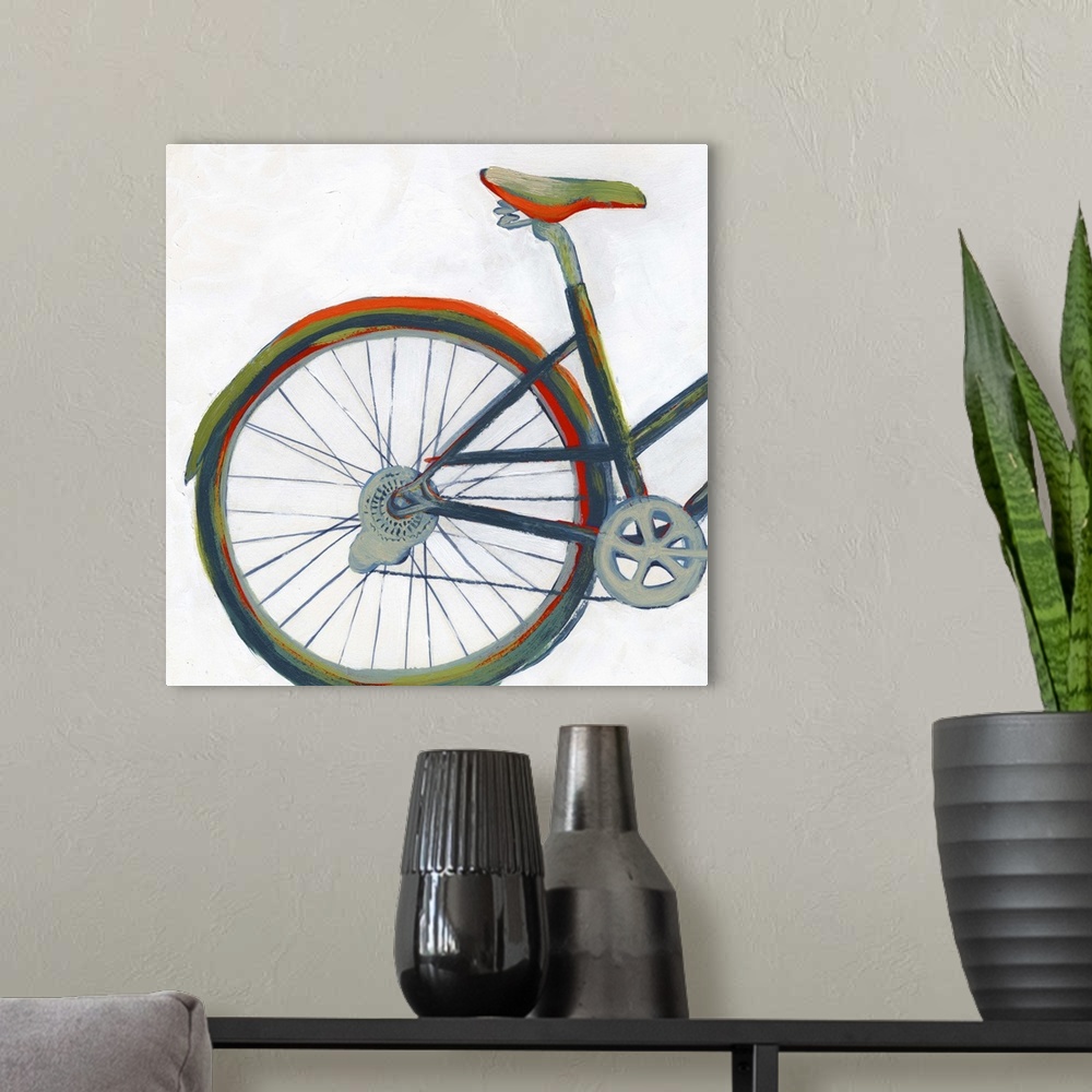 A modern room featuring Bicycle Diptych I