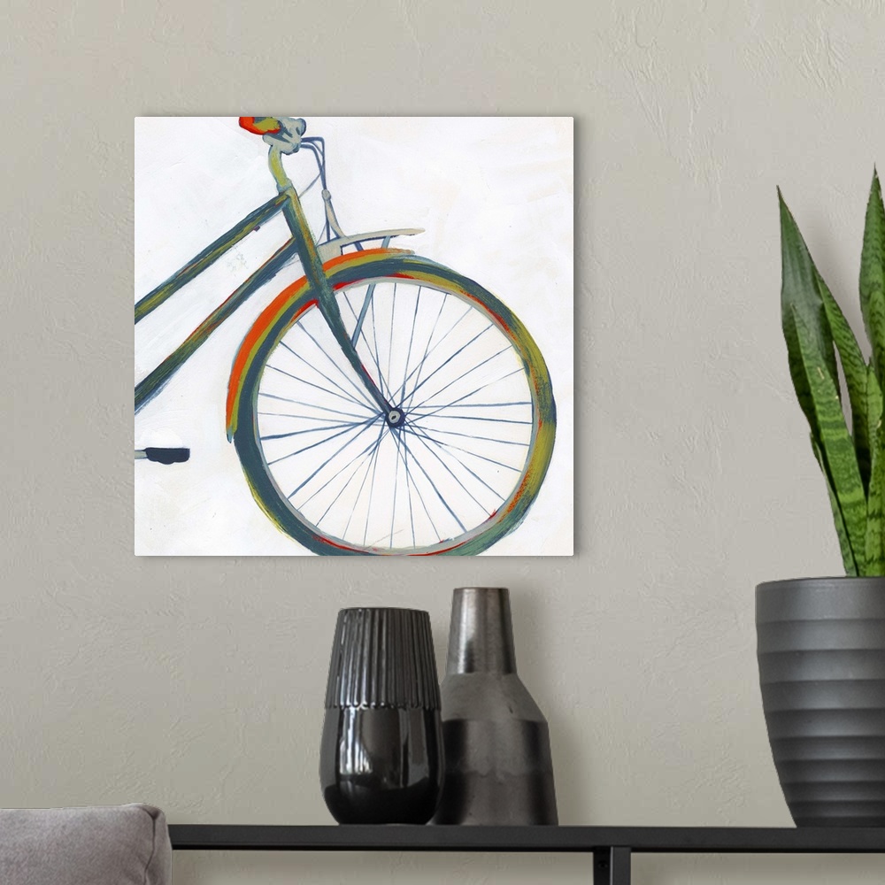 A modern room featuring Bicycle Diptych II